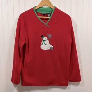 Bobbie Brooks fleece snowman sweater
